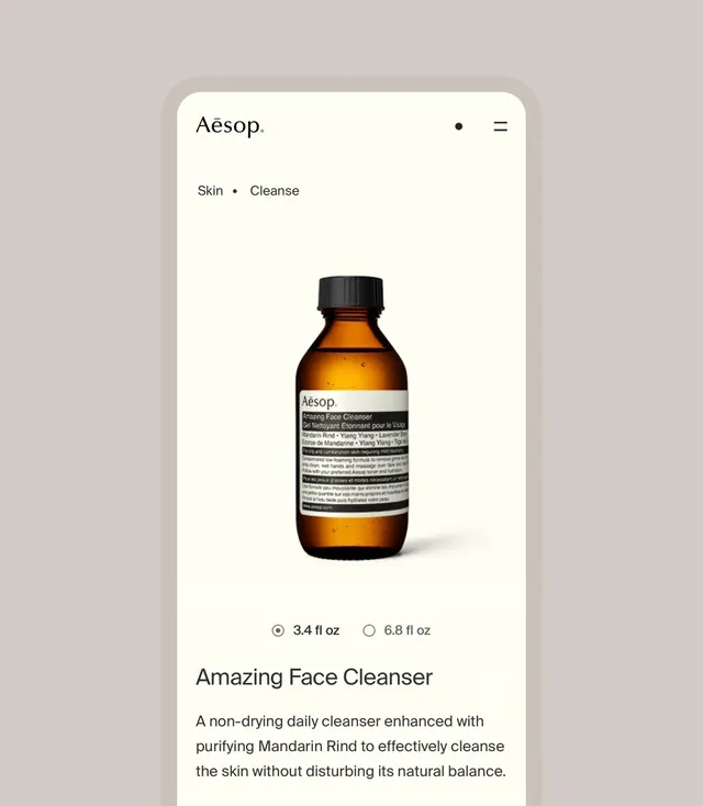 Aesop Amazing Face Cleanser Product Page