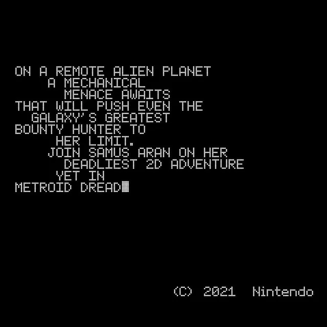 Metroid Dread Text Display, retro, monochrome, monochrome