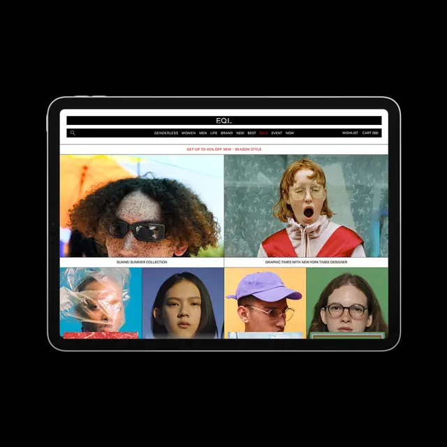 Grid-based Portrait Gallery, minimal, corporate-clean, light
