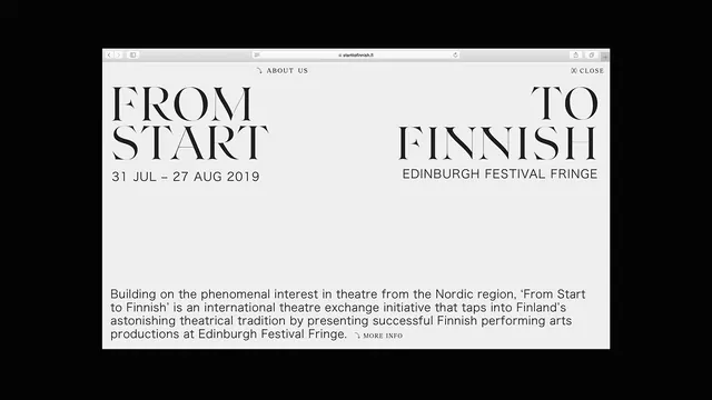 From Start to Finnish overlay, editorial, minimal, light