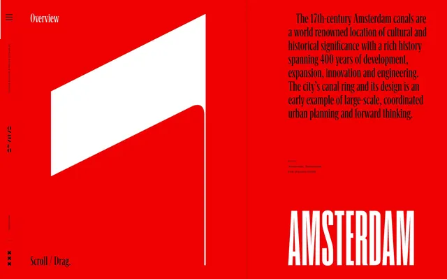 Canals Amsterdam editorial site, editorial, minimal, vibrant