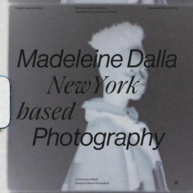 Madeleine Dalla photography portfolio hero, editorial, minimal, monochrome