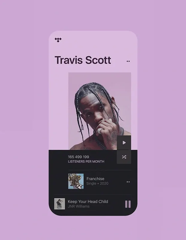 Music App Interface Mockup