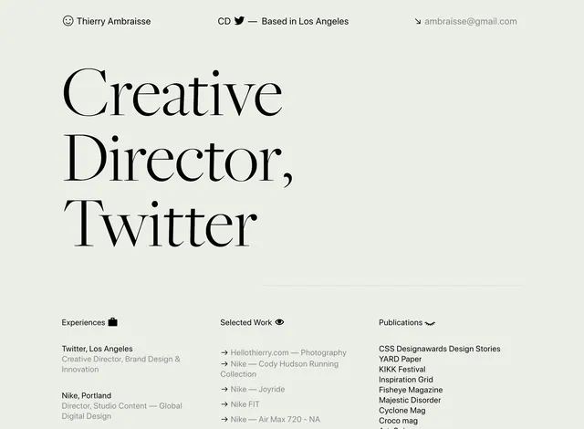 Creative Director Portfolio Layout