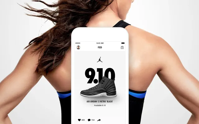 iPhone product UI mockup over athletic back, minimal, light