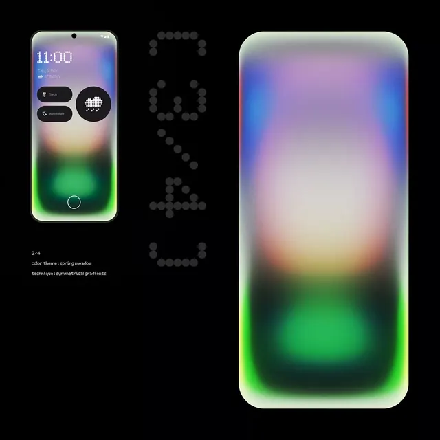 Minimal gradient-heavy ui screen, minimal, gradient-heavy, light