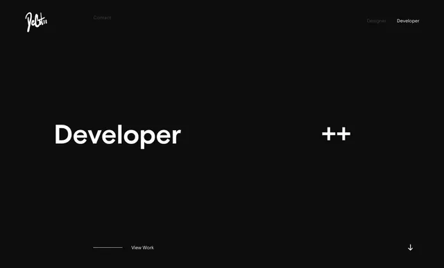 Developer Page Layout, minimal, dark-mode, dark