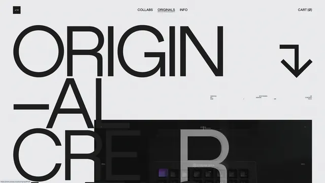 Jonway Studio ORIGINALS website, minimal, editorial, monochrome
