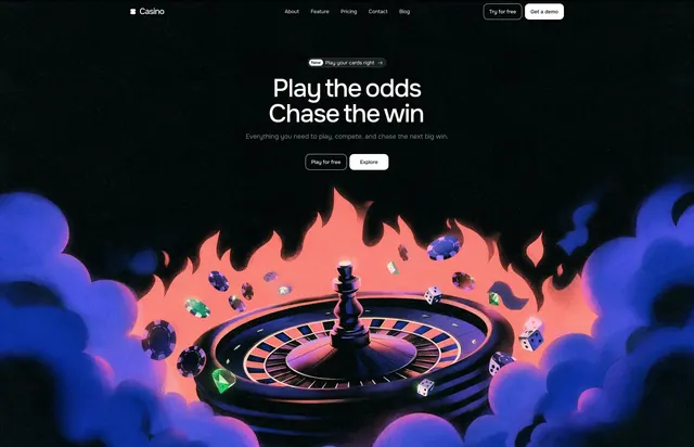 Casino Hero, retro, dark