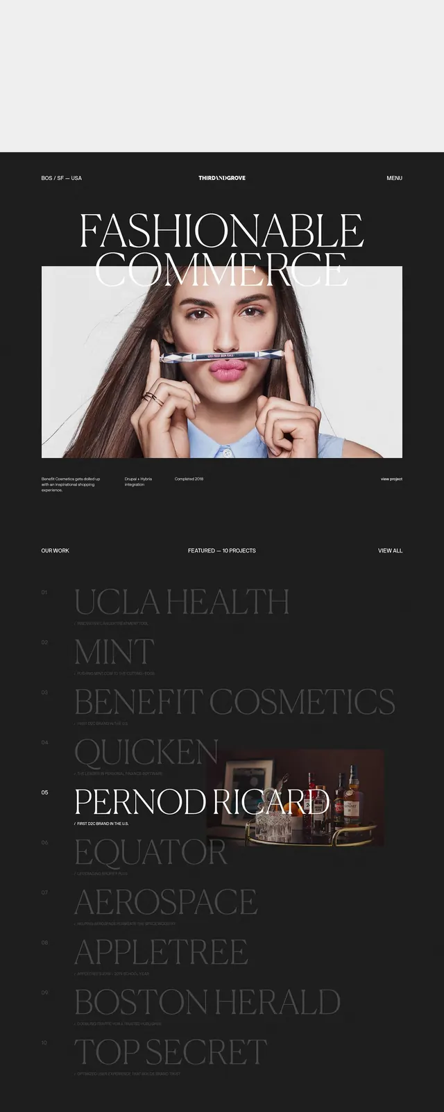 Third & Grove NDA-Restricted Portfolio, minimal, editorial, dark
