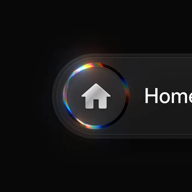 Iridescent Home Button, minimal, dark