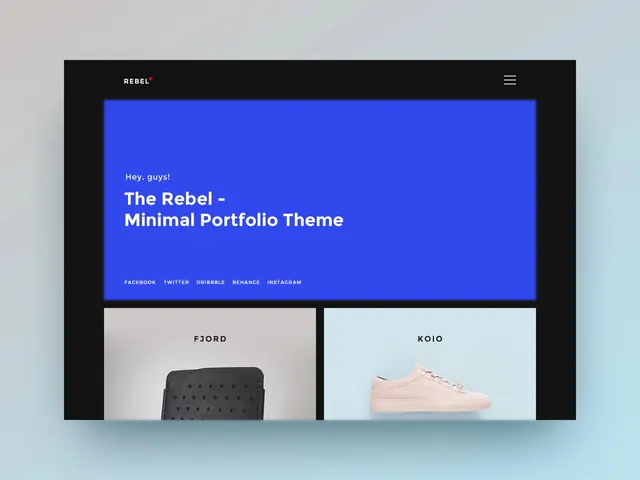 The Rebel - Minimal Portfolio Theme, minimal, corporate-clean, high-contrast