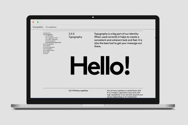 Brand Guidelines Laptop Display, minimal, corporate-clean, light