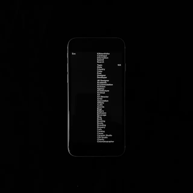 Monochrome Mobile UI List