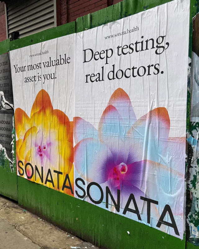 SONATA: Modern concierge medicine brand identity and UI (slide 8), gradient-heavy, minimal, pastel