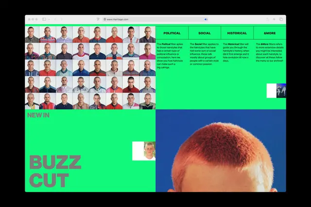 Hairitage digital archive interface carousel (slide 5)