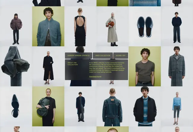 CPHFW AW25 apparel lookbook grid, photographic, minimal, light