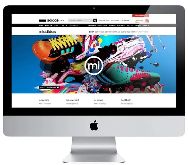 Adidas mi subline hero hero section, photographic, gradient-heavy, vibrant