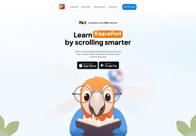 Spanish Learning App Website, playful, vibrant