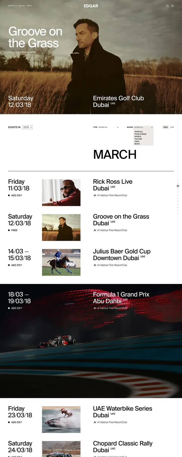 Event Schedule Layout
