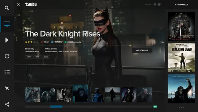 Dark Knight Rises Streaming Interface, dark-mode, minimal, dark