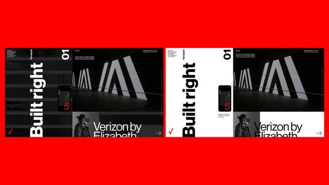 Verizon Cafe layout comparison, corporate-clean, minimal, vibrant