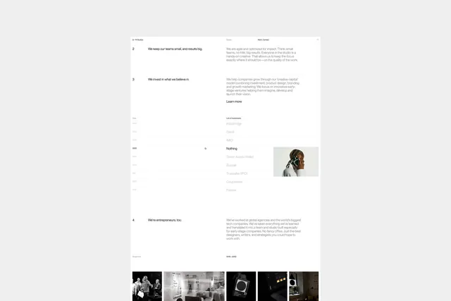 G-M Studios website scroll, swiss, minimal, light