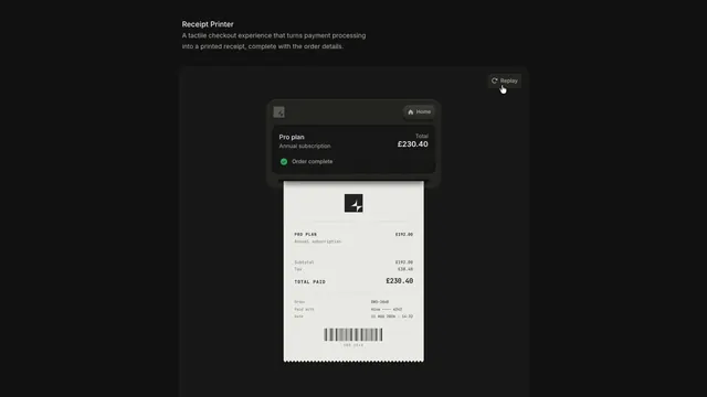 Receipt Printer, minimal, dark