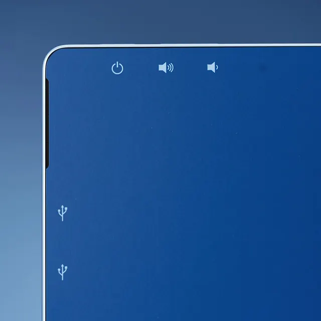 Device interface USB and audio icons mockup, minimal, technical, dark