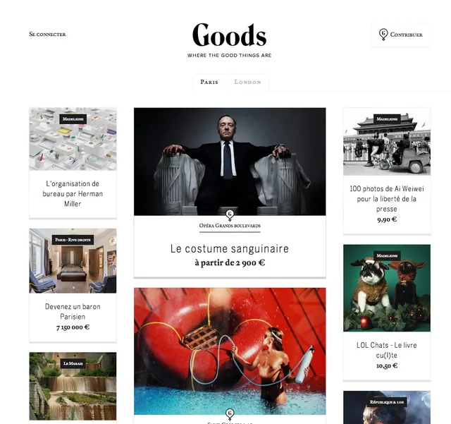 Goods lifestyle e-commerce grid, editorial, minimal, light