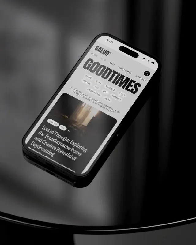 Minimal iPhone web design portfolio mockup, minimal, photographic, monochrome