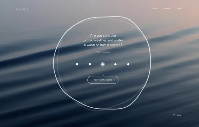 Minimalist web interface with circular UI pattern, minimal, glassmorphism, cool