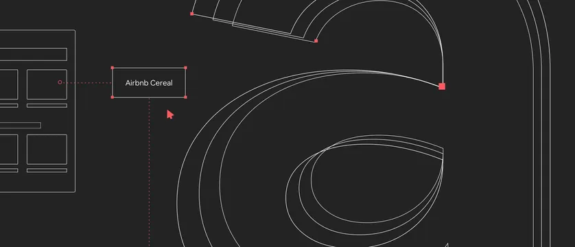 Design tool interface with vector curves and guides, technical, dark-mode, dark