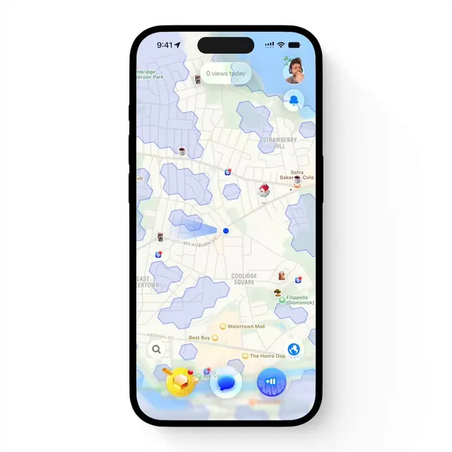 Map Discovery App, minimal, playful, vibrant