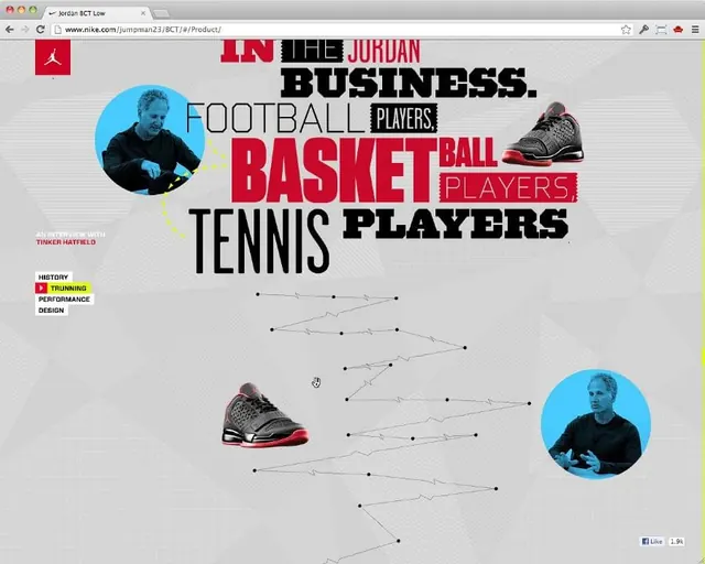 Jordan basketball business website layout, playful, technical, vibrant