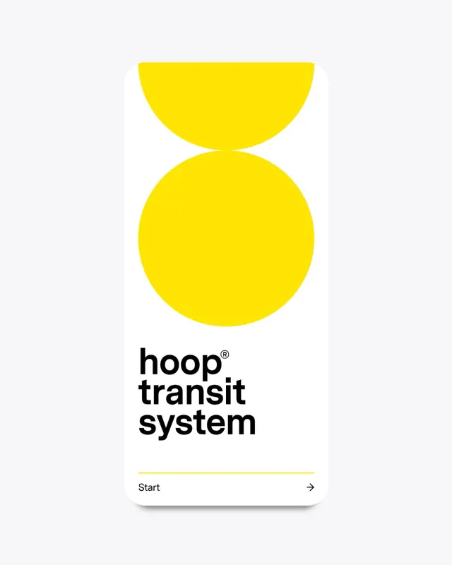 Hoop transit system conceptual design, geometric, flat, vibrant