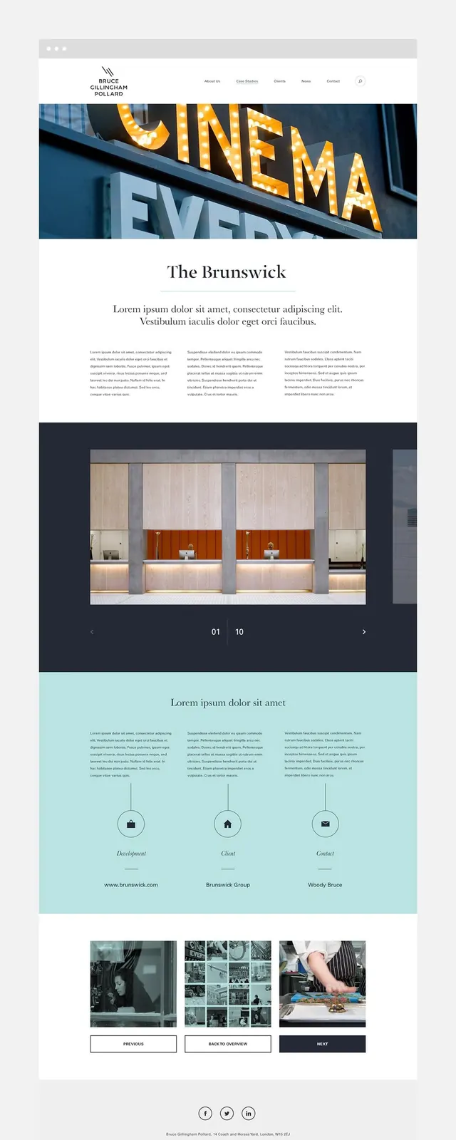 Cinema Framework Website Layout