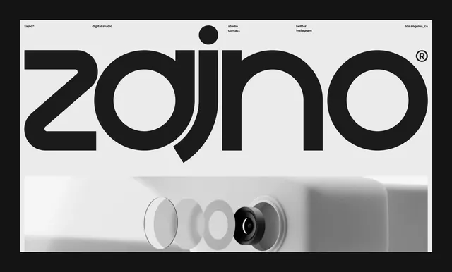Zajno digital studio homepage, minimal, technical, light