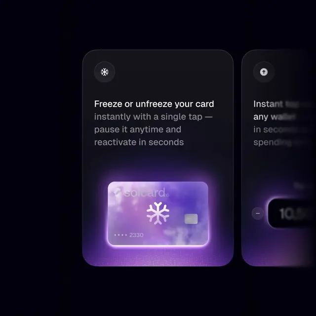 Frozen Card Concept, minimal, dark