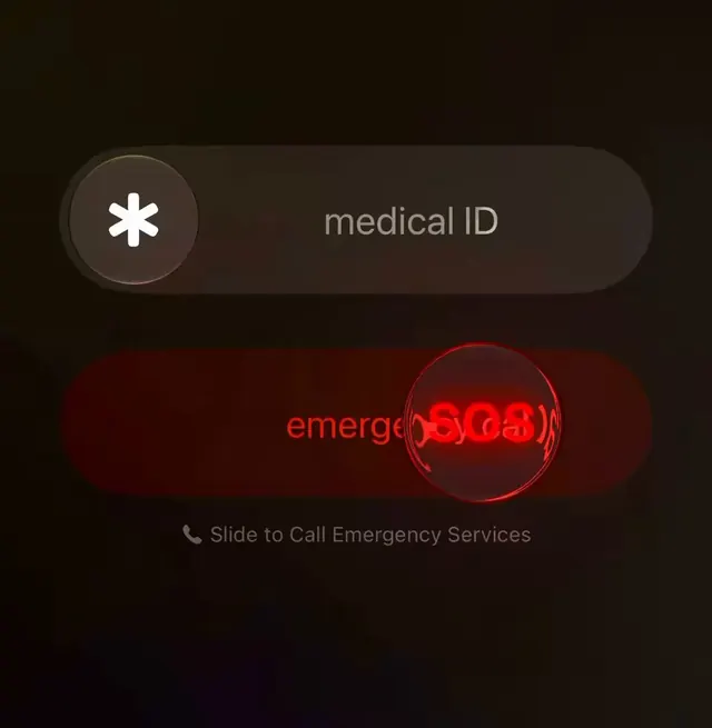 iOS 27 Emergency SOS Slider, minimal, dark