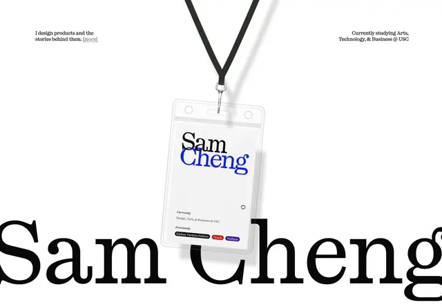 Sam Cheng Personal Site, minimal, playful, monochrome
