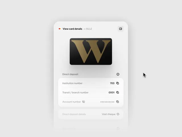 Virtual Card UI, minimal, glassmorphism, dark