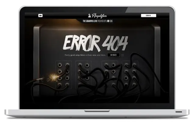 404 error page with industrial speaker aesthetic, dark-mode, technical, dark