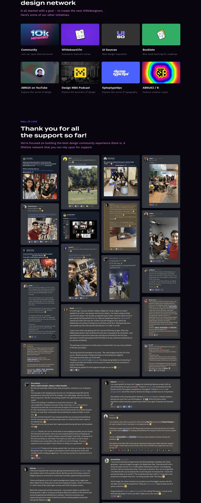 10k Designers Landing Page, dark-mode, minimal, dark
