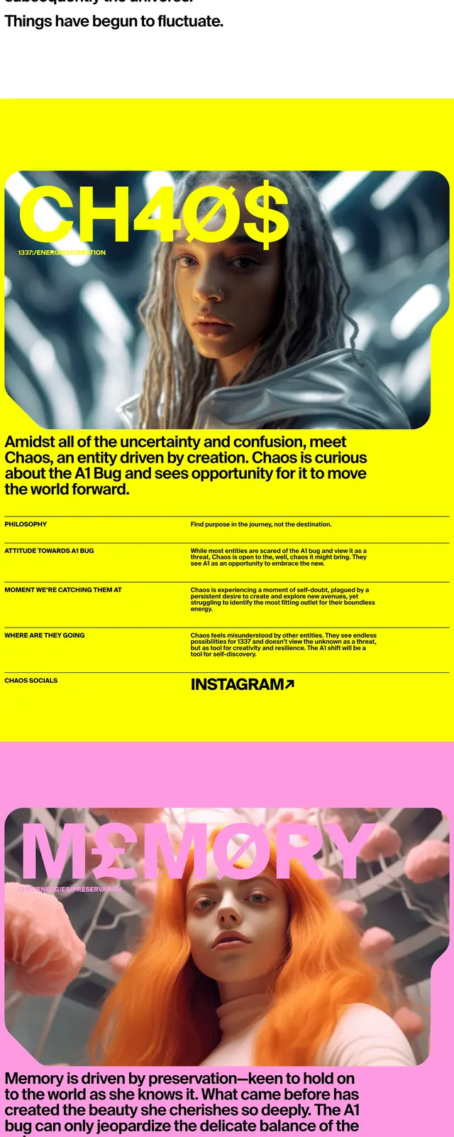 1337 Universe Landing Page, neo-brutalist, editorial, high-contrast