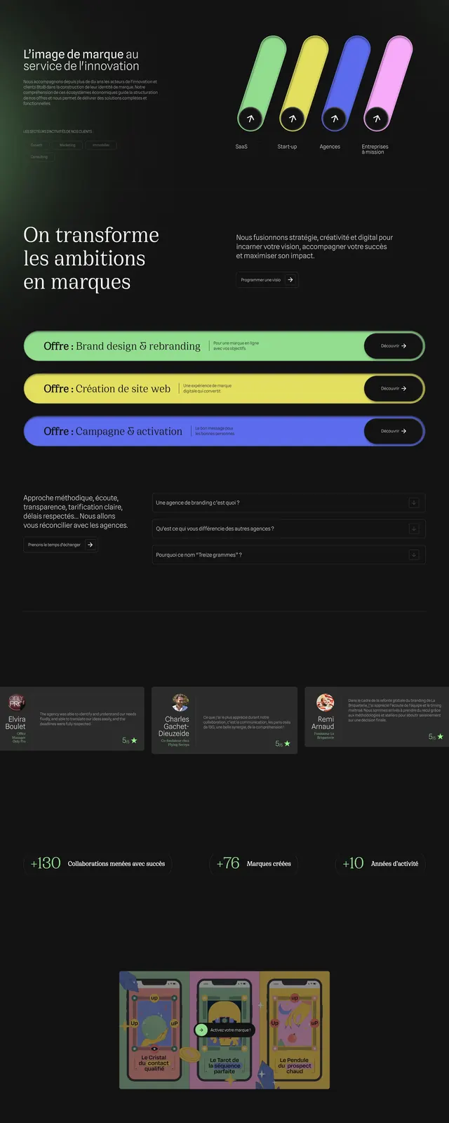 13g Branding Agency Landing Page, dark-mode, minimal, dark