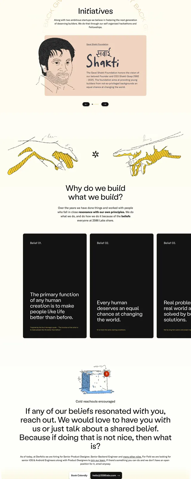 2586 Labs Studio Landing Page, neo-brutalist, minimal, high-contrast