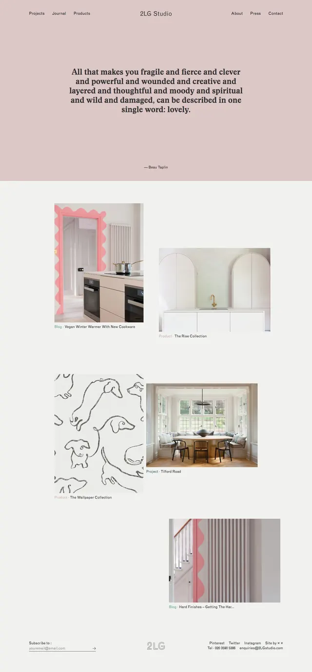 2lg Studio Portfolio, minimal, editorial, muted