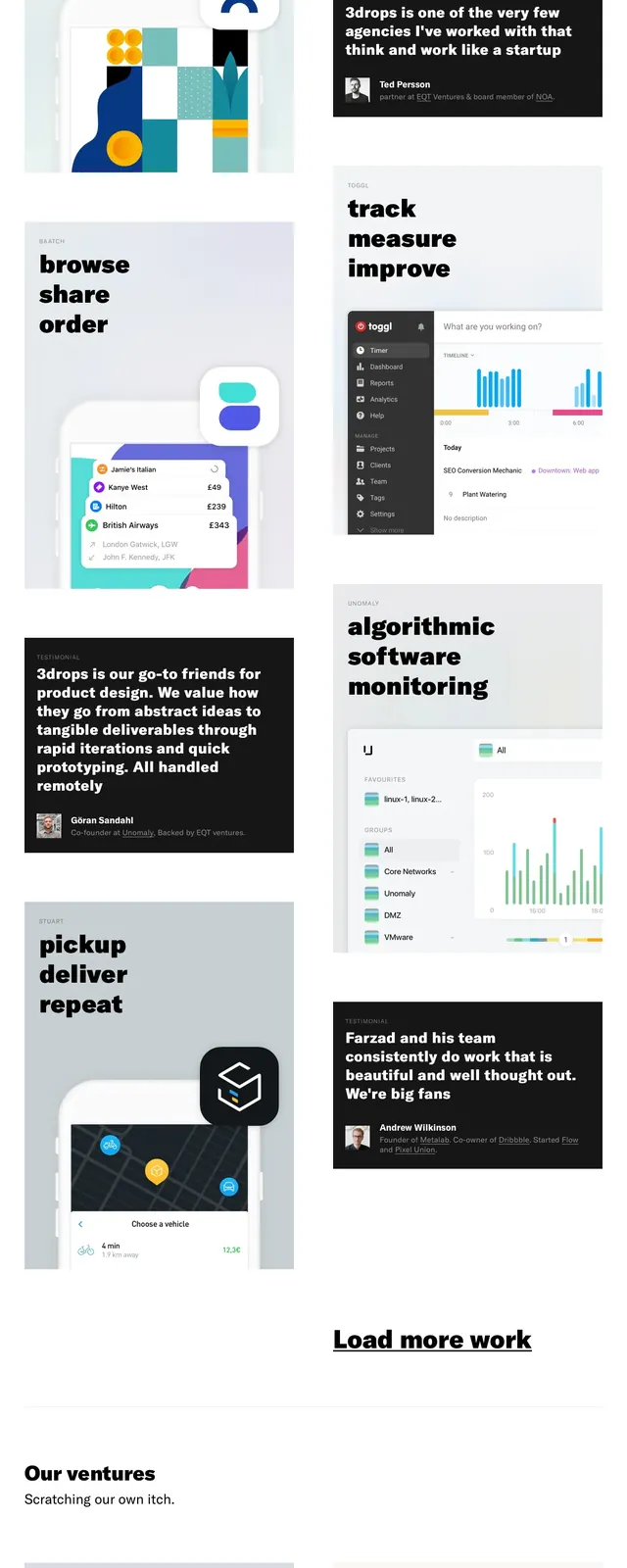 3drops Agency Landing Page, minimal, swiss, high-contrast