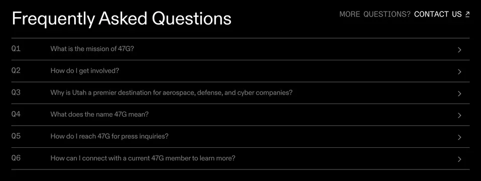 47G Questions List Items Design, minimal, dark-mode, dark